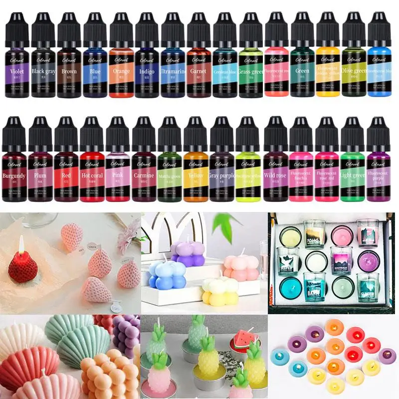 30 Colors Candle Dyes Pigment Aromatherapy Liquid Colorant Pigment DIY