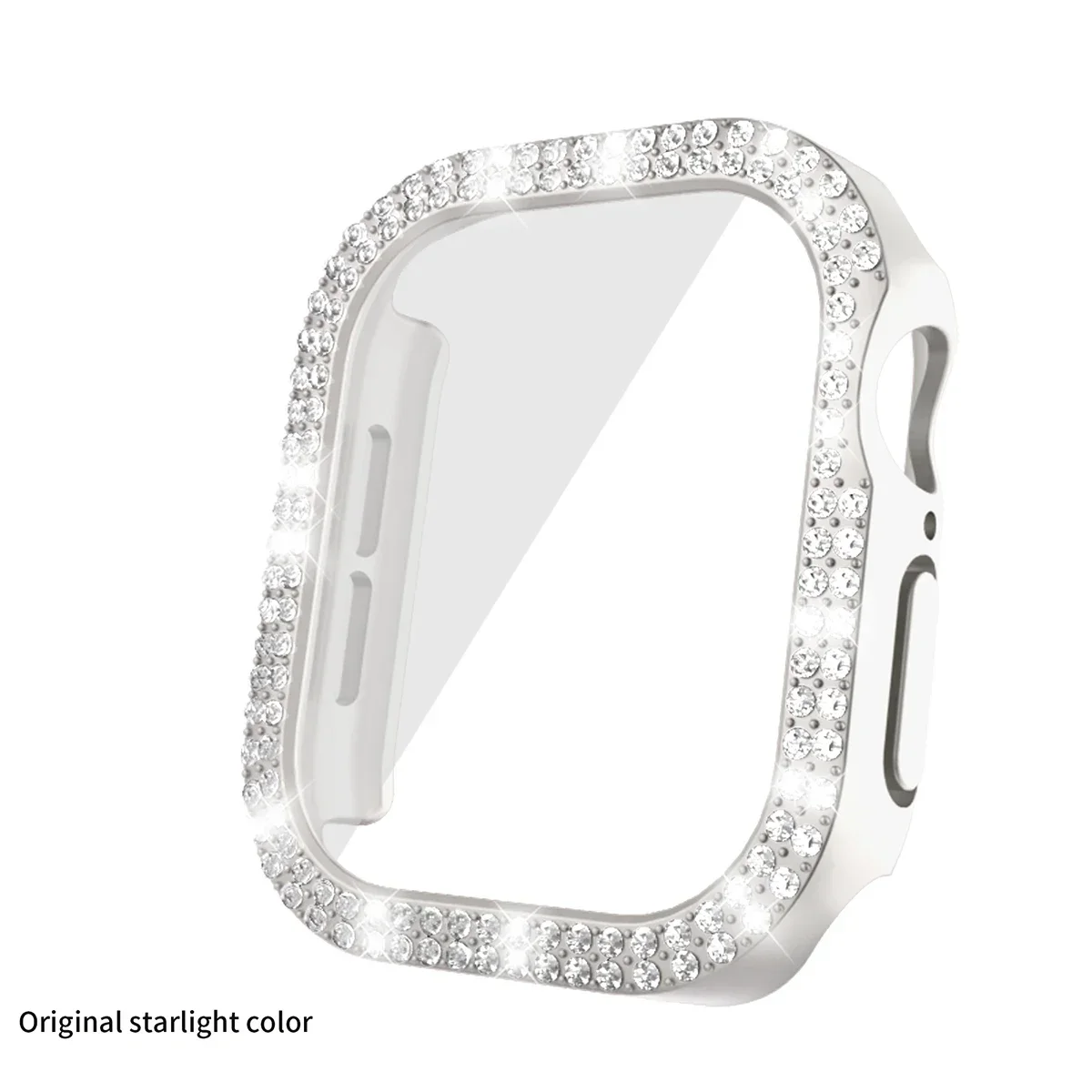 Luxury Diamond Hard PC Bumper with Screen Protector for Smartwatch - Bling Glass+Cover