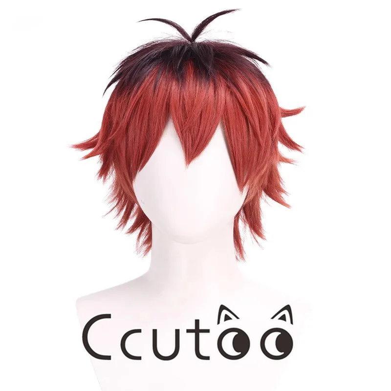NEW 애니메이션 프리렌 앳 더 퓨럴리어 스타크 코스프레 가발 갈색 빨강 검정 짧은 내열성 합성 헤어 파티 가발 + 가발 캡