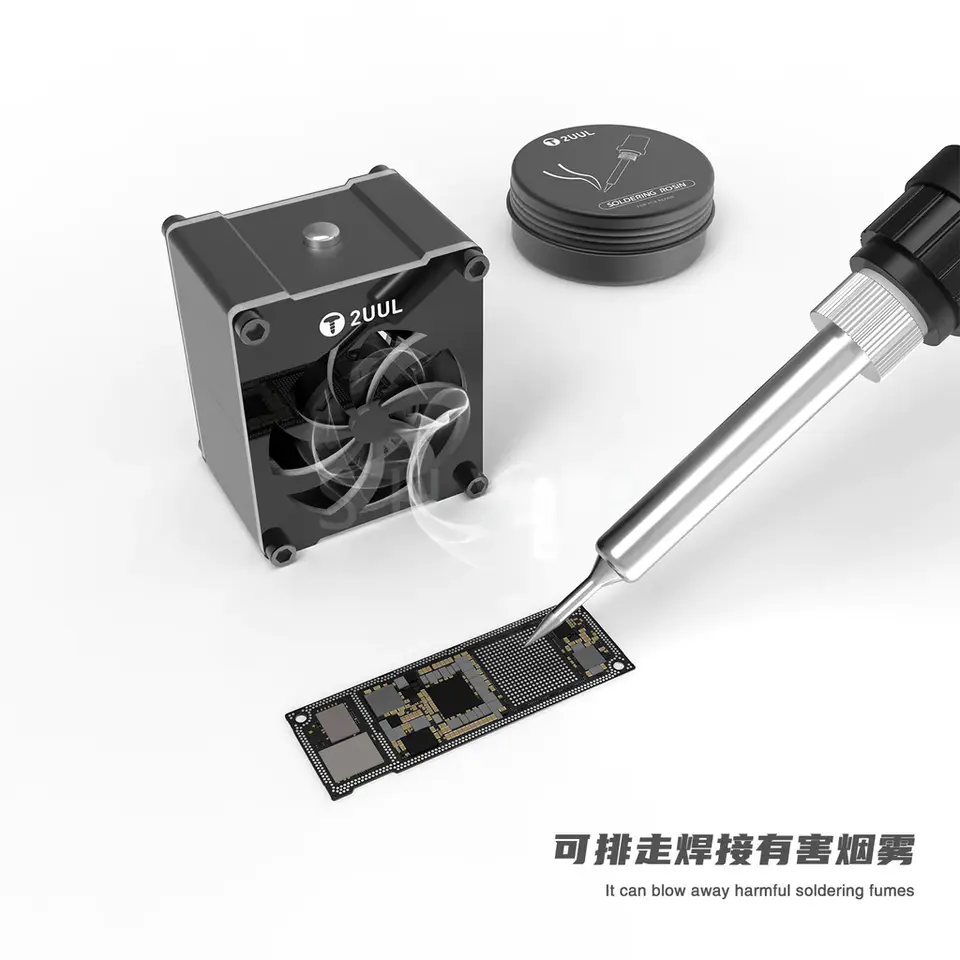 2UUL Mini Exhaust Fan Solder iron Smoke Absorber ESD Fume Extractor Microscope Smoke Solder For Phone Motherboard Welding Repair image 6