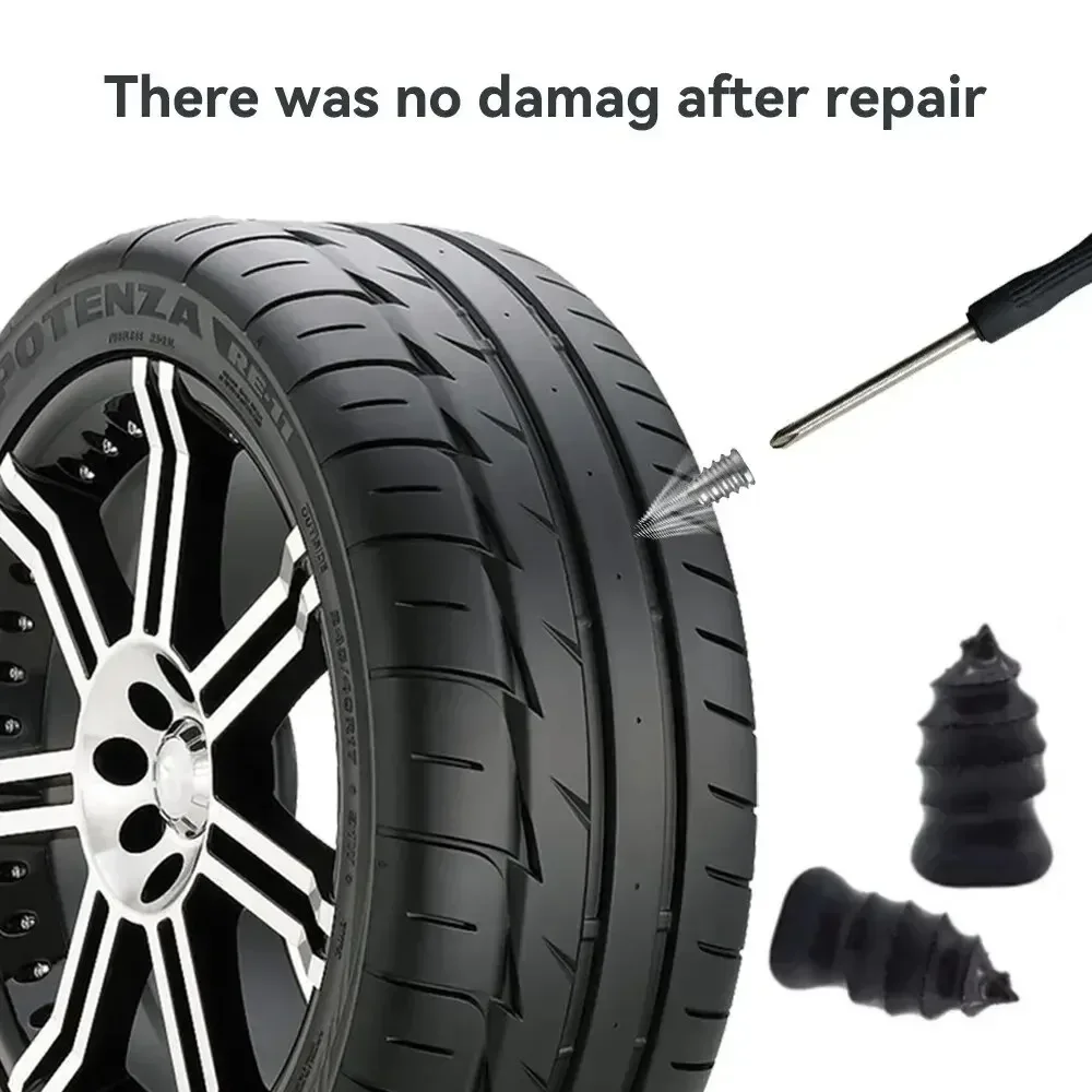 Rubber Tire Repair Nails for Tubeless Tires Black Universal Car Tool