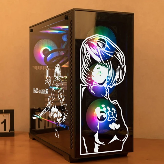 Anime Removable Waterproof Sticker ATX Gaming PC Case Stickers Mid Tower  Computer Decorative Decal