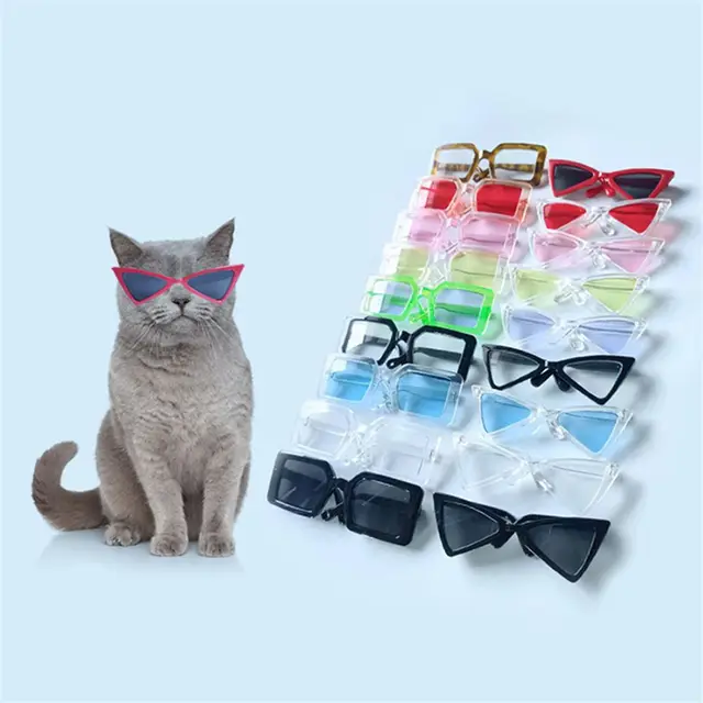 1PC Lovely Pet Eyeglasses Multicolor Square Round Triangle Glasses Fashion Cool Cat Dog Photos Props Accessories Pet Products
