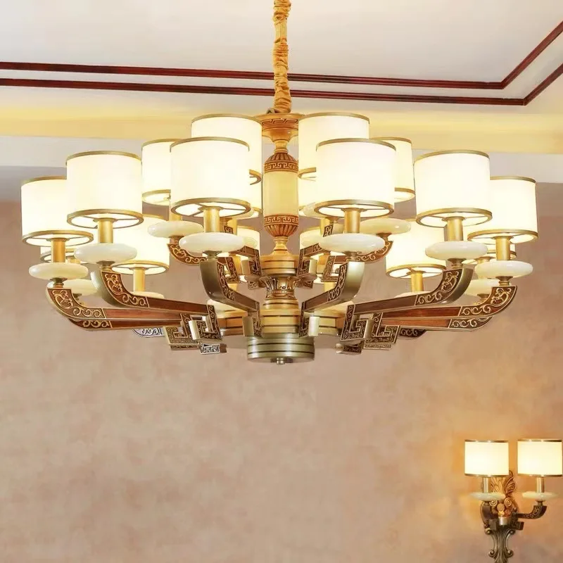 New Chinese Chandelier, Living Room Lamp, Chinoiserie Style, Bedroom Lamp, Villa, Duplex Building, Hall, Chinese Style Lamp