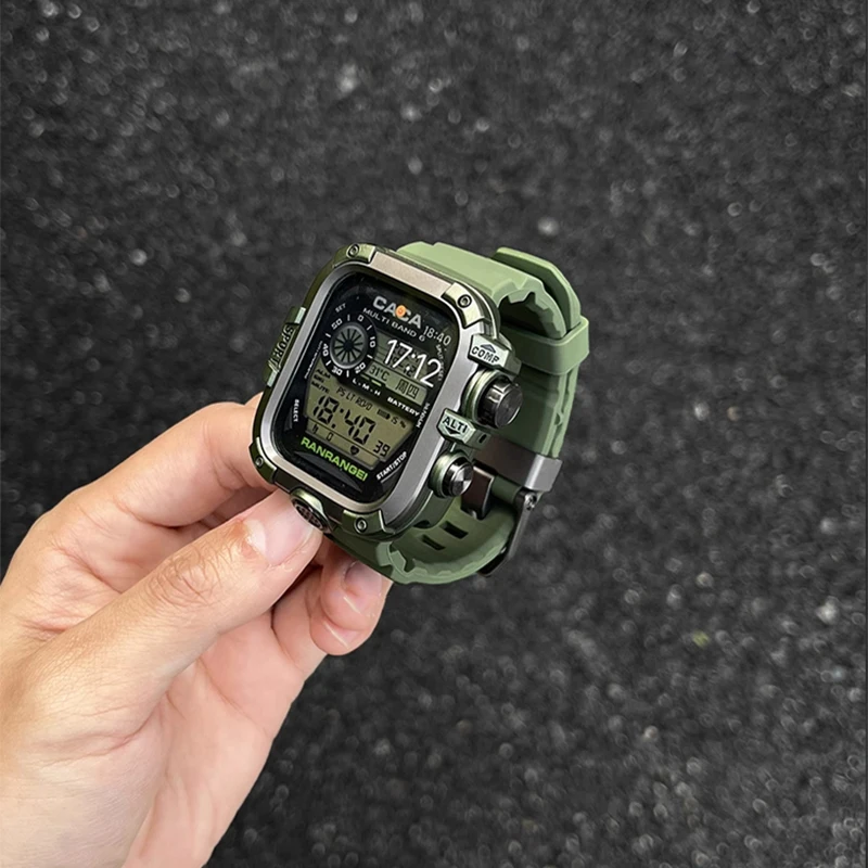 Watch Band G Shock Face Apple Watch Armor Metal Case+Strap For