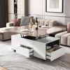 Lift Top Coffee Table with Extendable Tabletop and Storage 3 Drawers, Cabinet 1