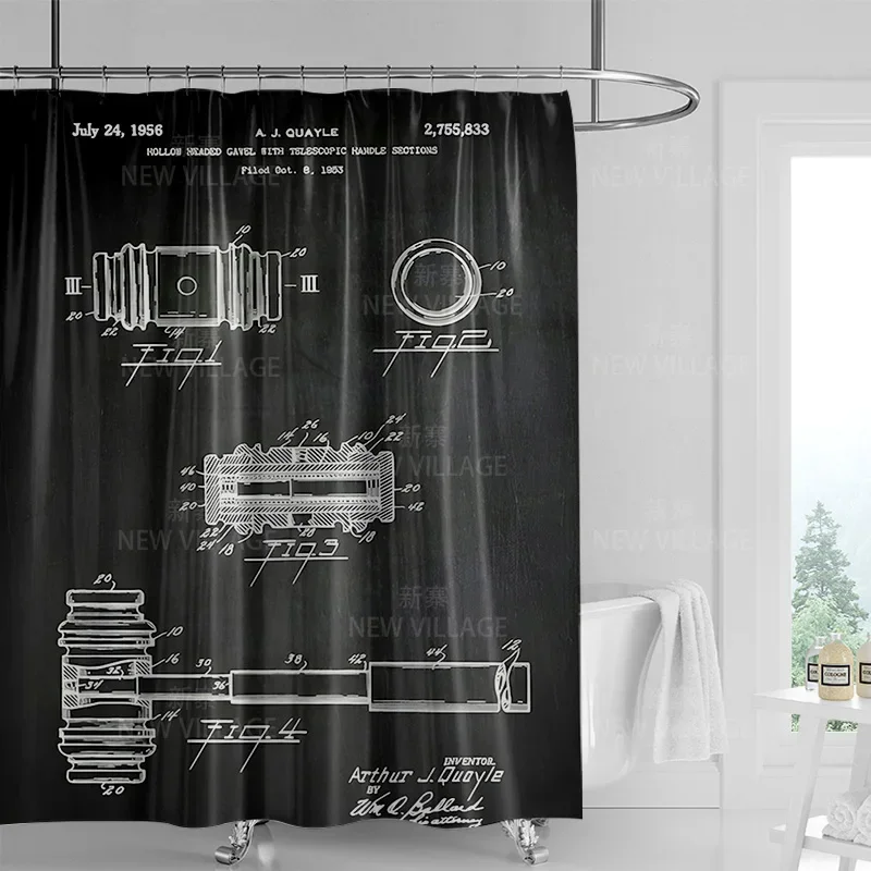 Abstract geometric graffiti shower curtain Nordic minimal wind waterproof fabric bathroom curtain shower curtain 180x200 5