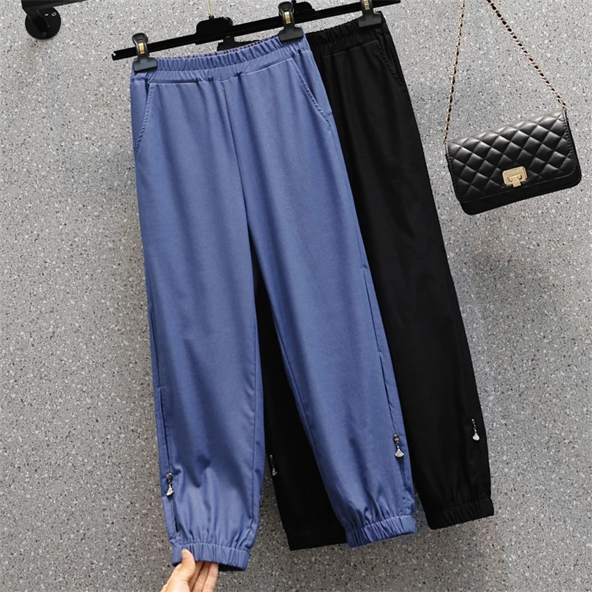 

Женские джинсовые шаровары Gowyimmes, повседневные брюки большого размера с высокой талией, облегающие брюки до щиколотки, верхняя одежда PD1634, 2023
