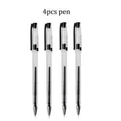 Set of 4 Ultra Fine Gel Pens - Large Capacity Black Ink Signature Pens (Black)