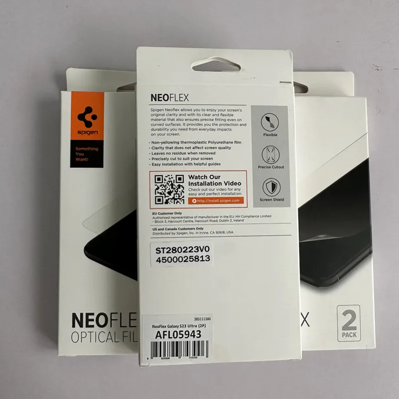 Spigen NeoFlex Screen Protector Designed for Galaxy S23 Ultra (2023) [2  Pack] - Case Friendly