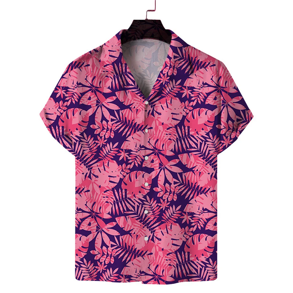 thumbnail image 1 of Camisa hawaiana de manga corta con estampado floral para hombre, camisas de solapa con estampado 3D de verano, camisas Y2k con botones, blusas de playa de gran tamaño, 1 of 5