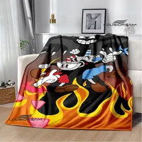 Cuphead cartoon printed Blanket Fashion bed linings white Flannel Warm Blanket Soft Comfortable Blanket Birthday Gift 2