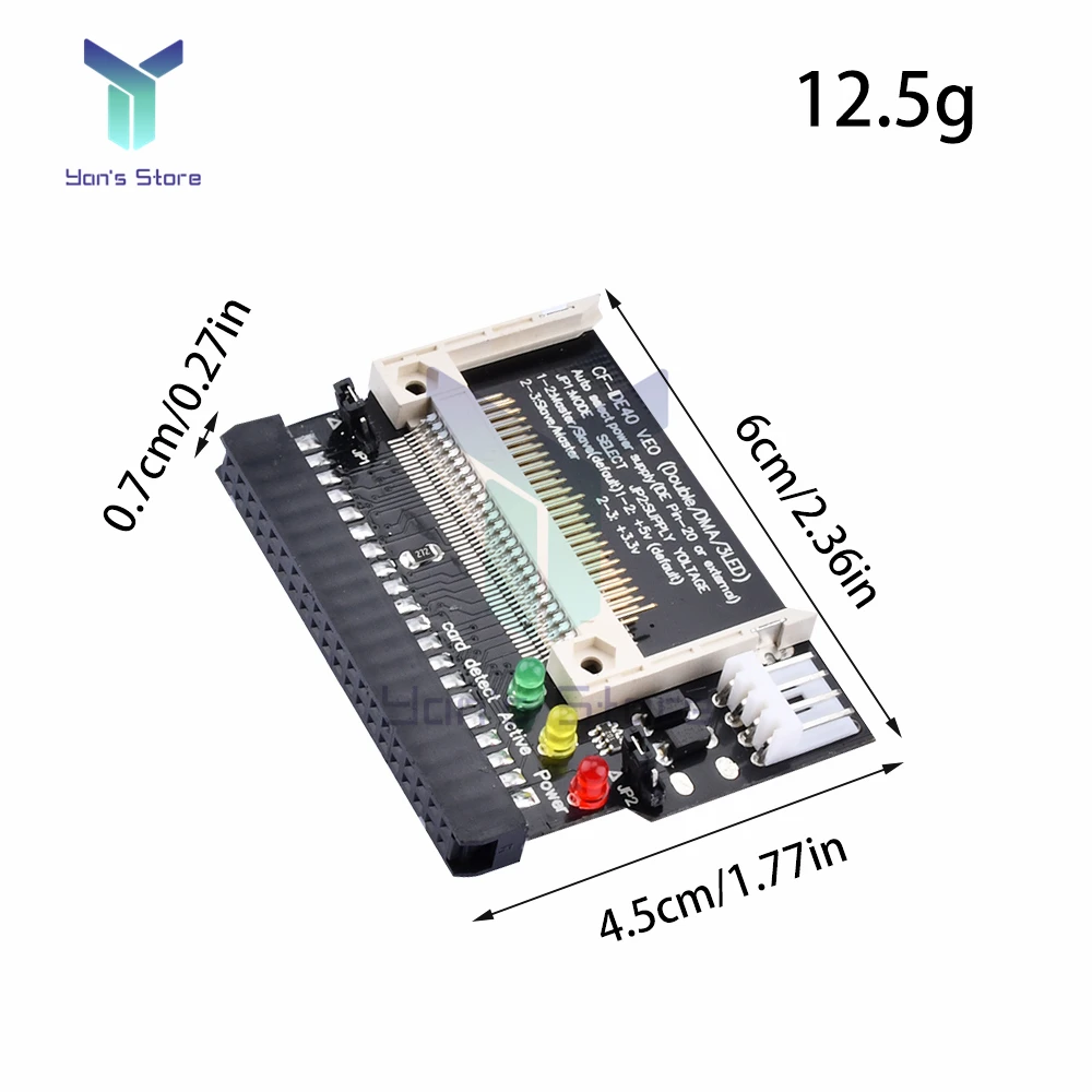 Double Side CF to 40Pin IDE Adapter 5V Power Adapter Converter Compact Flash CF to 3.5 Female 40 Pin IDE Bootable Card