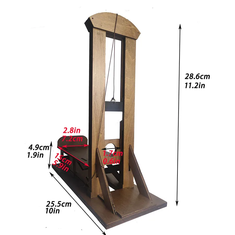 Mini Guillotina De Madera Modelo De Horca Y Jaula De Prisión, Accesorio Para Soldados De Juguete Y Figuras De Acción, 4x4x10 Cm, Réplica Histórica