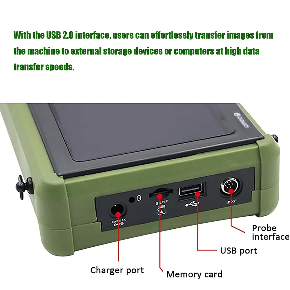 Scanner à ultrasons portatif pour vétérinaire, Machine vétérinaire portative de 5.6 pouces avec sonde convexe de 3.5MHz pour la grossesse animale de porc, de mouton et de chien