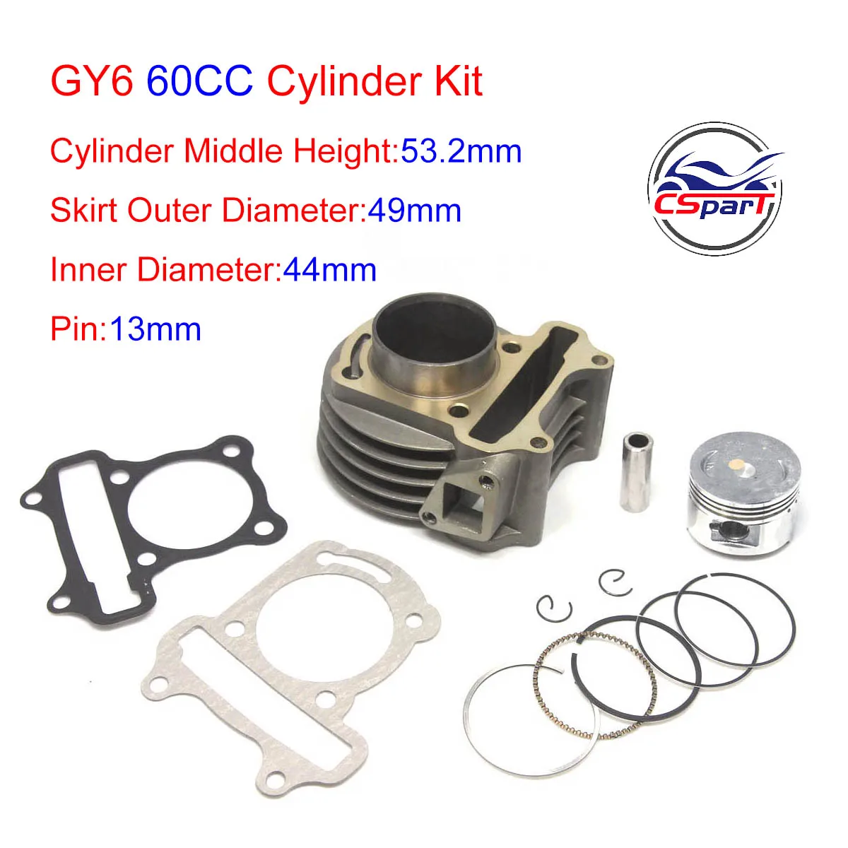 101 OCTANE ZYLINDERKIT 50ccm Gerade 12mm Für Keeway RY8 50 CPI Oliver Vento Zip EUR 38,55 - DE