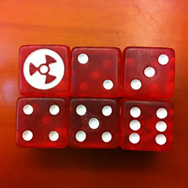 Game Dice Dice Set Acrylic Dice 10 PCS/Set Nuclear Radiation Sign Dice 19*19mm