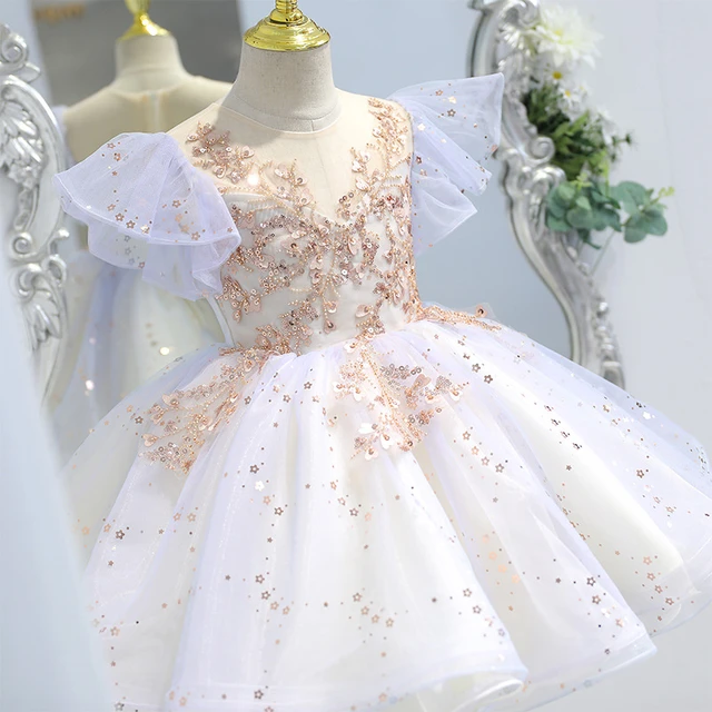 Blush Pink 2022 Beading Flower Girl Dresses Baby Girl Photo Shoot Dress  Toddler Clothes Birthday Wedding Guest Dress For Girls - AliExpress