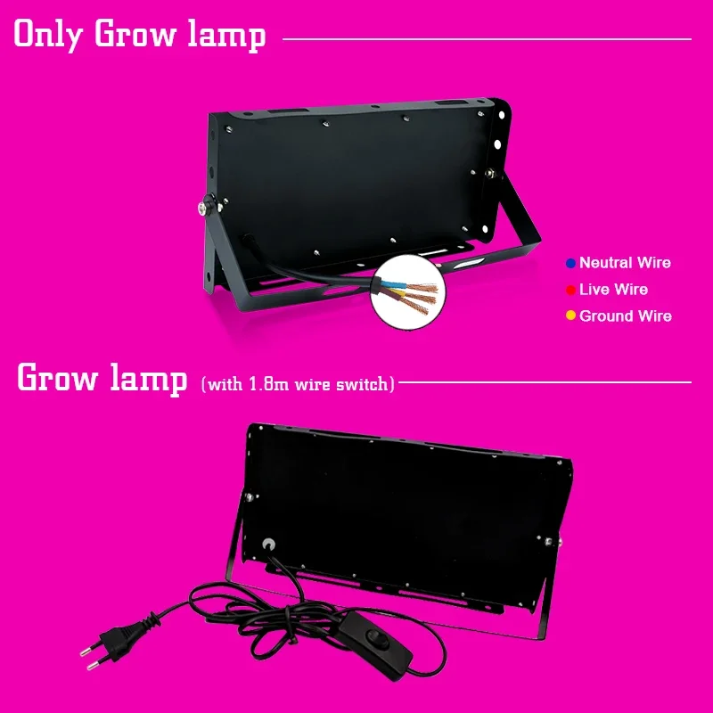 LED Grow Light Plant Hydroponic Lamp 50W 100W 220V Led Full Spectrum with EU Plug for Greenhouse Seeds Flower Growth Lighting