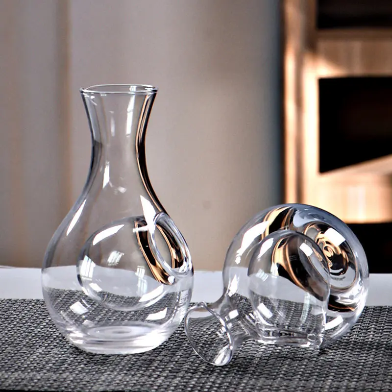 Japanese Clear Crystal Ice Jug Lead Free Glass Wine Bottle Bar Whiskey Flask Sake Beer Cooler Wine Dispenser Carafe Decanter