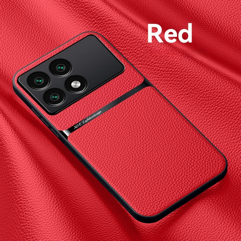 Leather Magnetic Holder Case - Soft Silicone Protective Cover