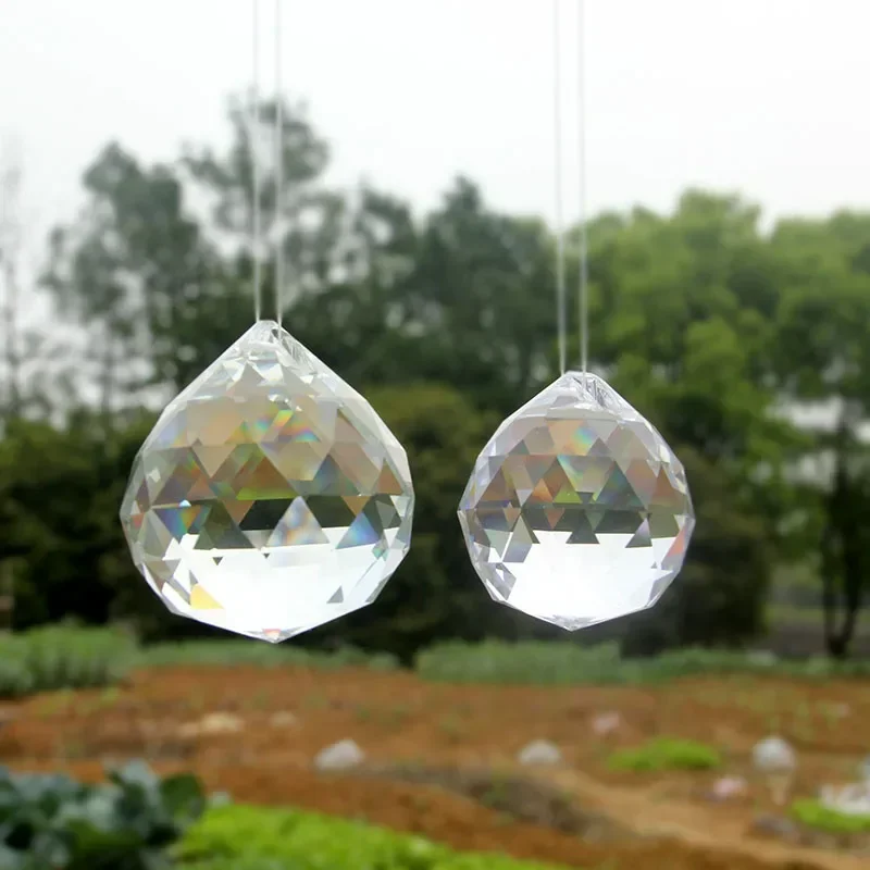Crystal Faceted Ball Prism Suncatcher Chandelier Parts Hanging Pendant crystals sun catcher Home Wedding Decor Ornament Craft