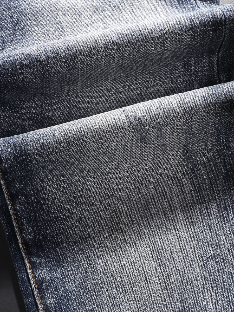 High Street Fashion Men's Jeans Vintage Blue Elastic Tight Designer Bicycle Jeans Designer Hip Hop Pants Homebre