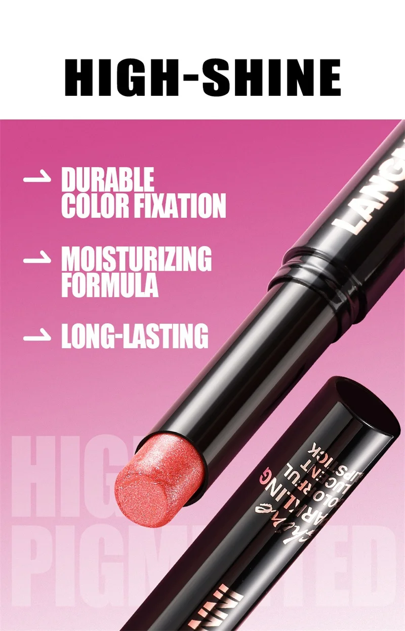 Glitzer Diamant Lippenstift Wasserfest Langanhaltend Feuchtigkeitsspendend_voghion.com