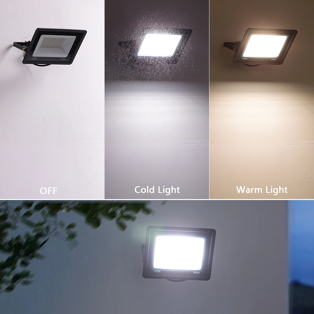 LED 투광 조명, IP66 방수 반사판 스포트라이트 가로등, 야외 정원 램프, 10W, 20W, 30W, 50W, 100W, AC 220V