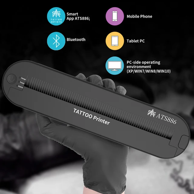 ATS886 ステンシルプリンター Bluetooth Wireles ステンシルプリンター ATS886｜FLAG Tattoo