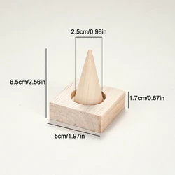 Versatile Wooden Ring Holder for Jewelry Storage and Display (1 fingered conic)