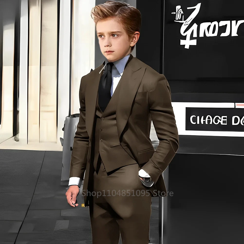 Classy Formal Suit Sets for Boys 2-18 Years 3-Piece Kids Slim Fitting Suits Blazer Vest Pants Kid Wedding Suits Graduation Set