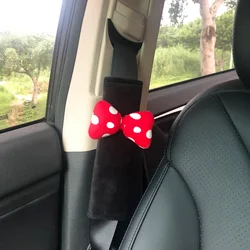 Cute Red Dot Bow Soft Seat Belt Shoulder Pad for Comfortable Driving (1pc seatbelt cover)