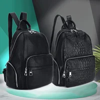 Top Genuine Leather Backpacks Alligator Pattern Women's Backpacks Shoulder bags Cowhide Embossing Ladies School Backpack 2024 2