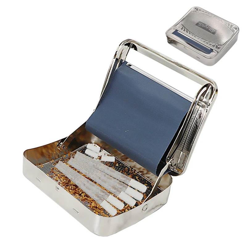 70mmManualCigaretteRollingMachineCigaretteDeviceCaseTobaccoRollingPapersMetal