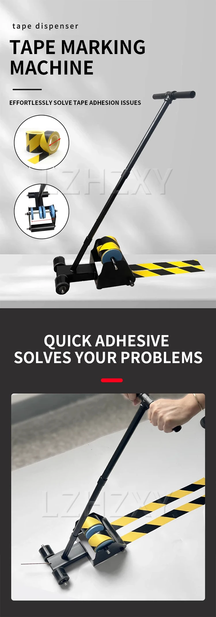 Tape Marking Machine for Rapid Line Application Warehouse Safety Barrier Tape Sp