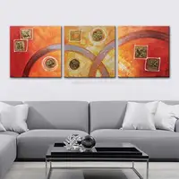 Mintura,Hand-Painted Abstract Canvas,Oil Paintings Modern Large Size 3 Pcs/Set Wall Arts Picture For Living Room,Home Decoration 3