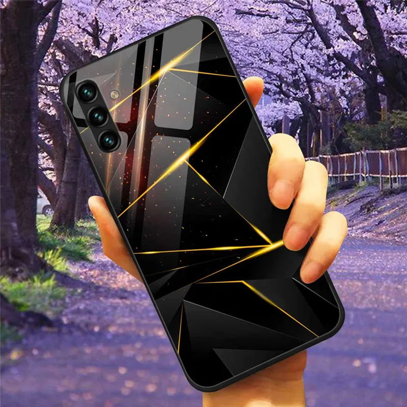 Tempered Glass Hard Cover Case for Samsung Galaxy - Space Design