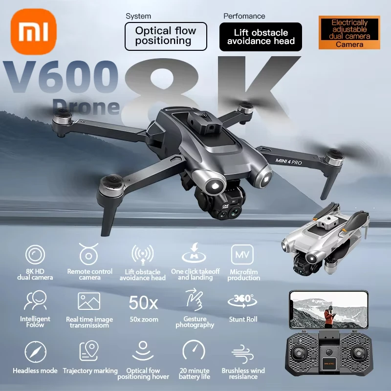 Xiaomi V600 Drone 8K HD Aerial Photography Professional Dual Camera Obstacle Avoidance Foldable Quadrotor