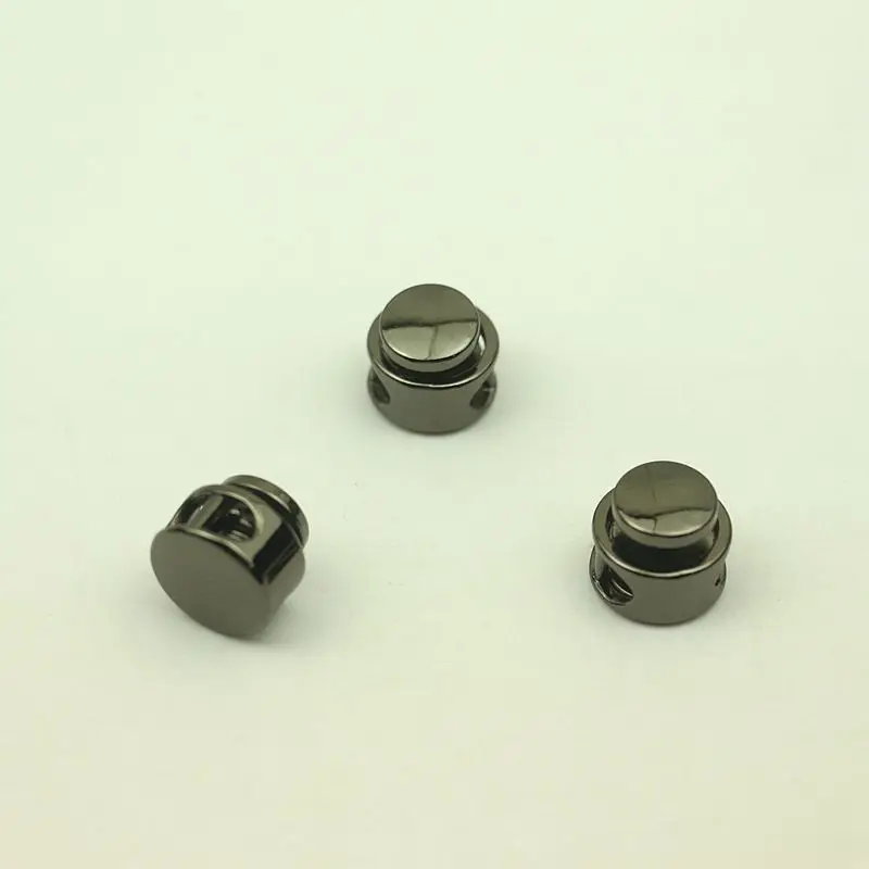 30Pcs Metal Strap Spring Stopper Double Hole Adjust Cord Lock Rope Fixed End Snap Button Decor Buckles DIY Sewing Accessories