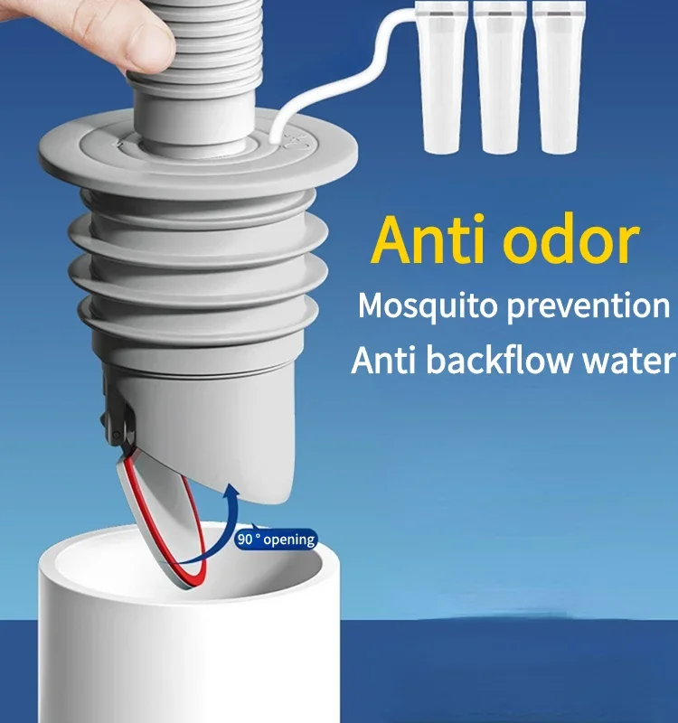 Bathroom Accessories Floor Drain Water Plug Silicone Sewer Pipe Sealing Ring Anti-backflow Anti-odor Sink Drainer Trap Bathtub