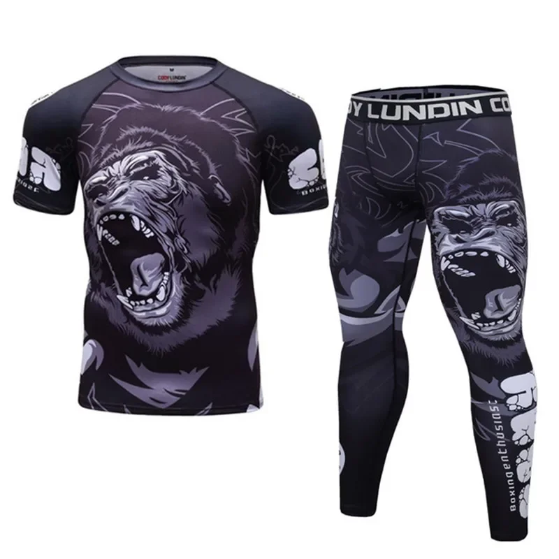 Sports Apparel Mens T Shirt Boxing Set Compression