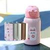 480ml Kids Thermos Bottle Cute Children's Thermal Water Bottle with Straw Stainless Steel Thermos Mug for Kid Portable Water Cup 4