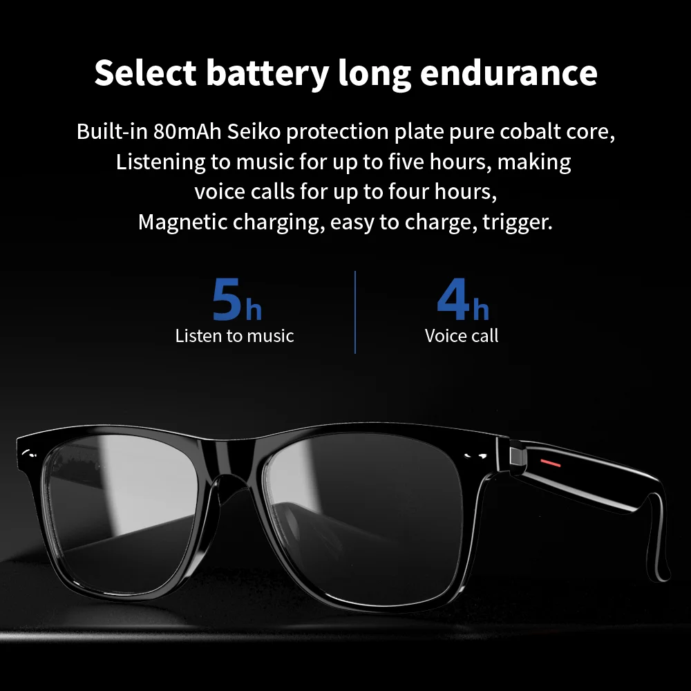 Glasses Wireless Bluetooth 5.3 Music Sunglasses Earphone Outdoor Hands-Free Calling  Music Polarized/Anti-Blue Eyeglasses - AliExpress