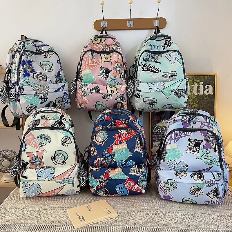 

Graffiti Backpack Large Capacity Nylon Backpacks Fashion Printing Casual College Student School Bags for Girls Teenage Mochila