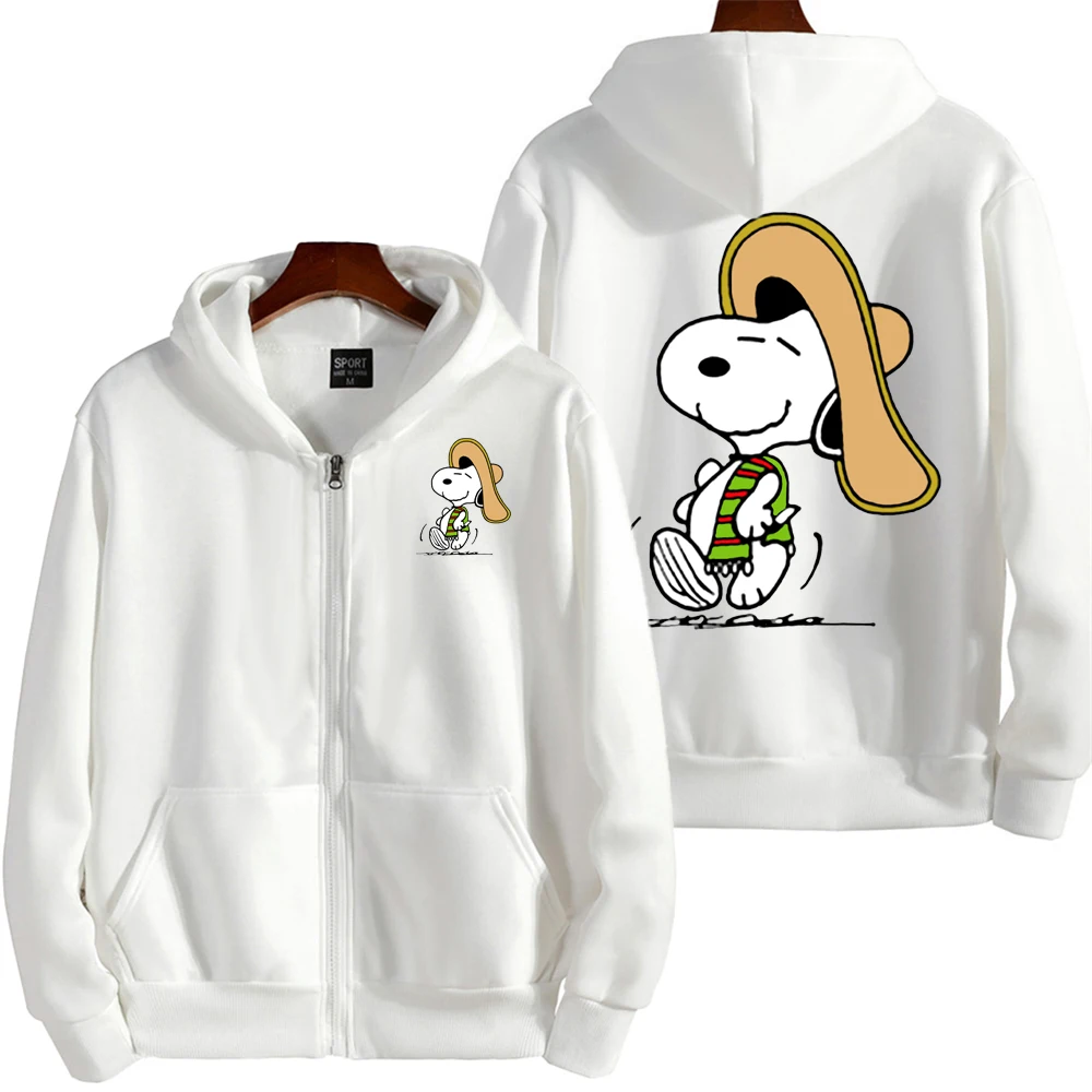 thumbnail image 1 of Sudadera con capucha de Snoopy Charlie Brown para hombre y mujer, sudadera de gran tamaño con cremallera, nueva chaqueta de pareja de dibujos animados de anime para primavera y otoño, 1 of 5