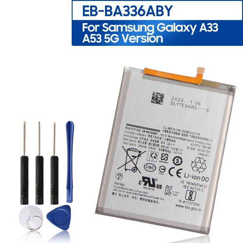 

Replacement Phone Battery EB-BA336ABY For Samsung Galaxy A33 5G SM-A3360 SM-A336B/DS A53 5G SM-A5360 A5360 SM-A536B/DS