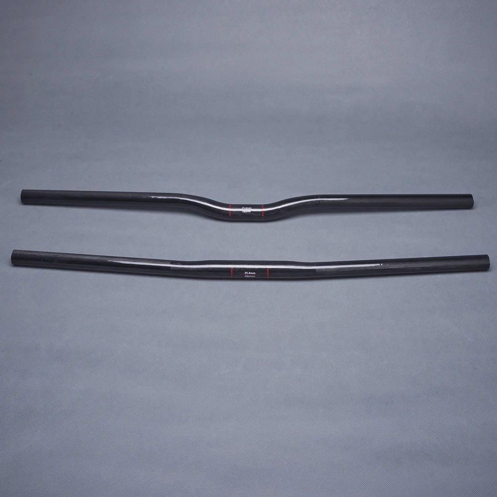 NO Black Glossy Carbon Handlebar 25.4mm Kids' Bike Folding Bicycle MTB Horizontal Handle Bar 480mm-700mm