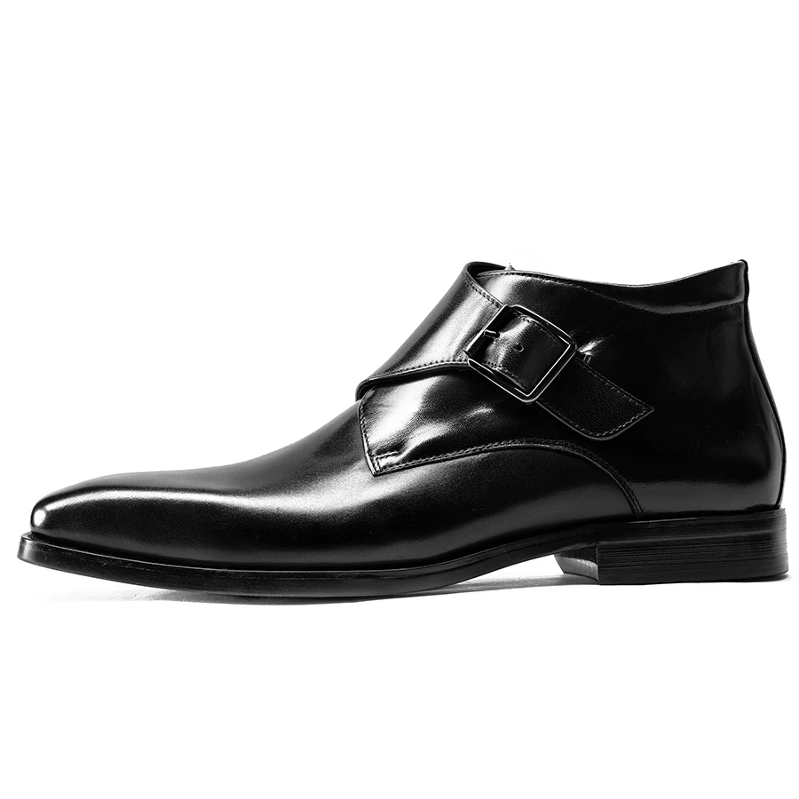 Hanmce Chelsea Boots Top Quality Genuine Leather Slip-On Luxury Boots Men