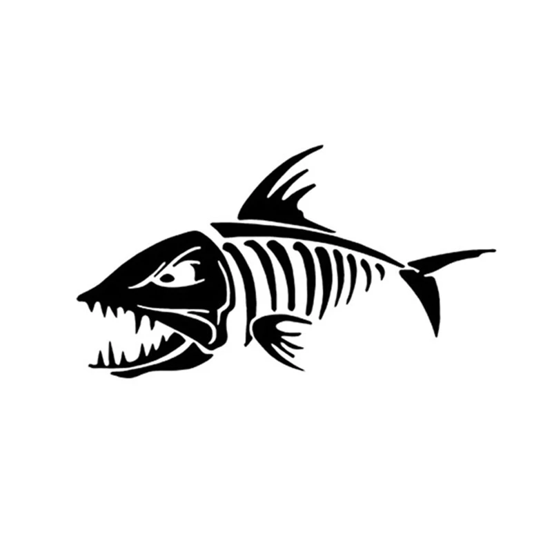 

Horror Piranha Skeleton Decoration Personalized Car Sticker PVC Auto Window Bumper Sunscreen Waterproof Outdoor Decals